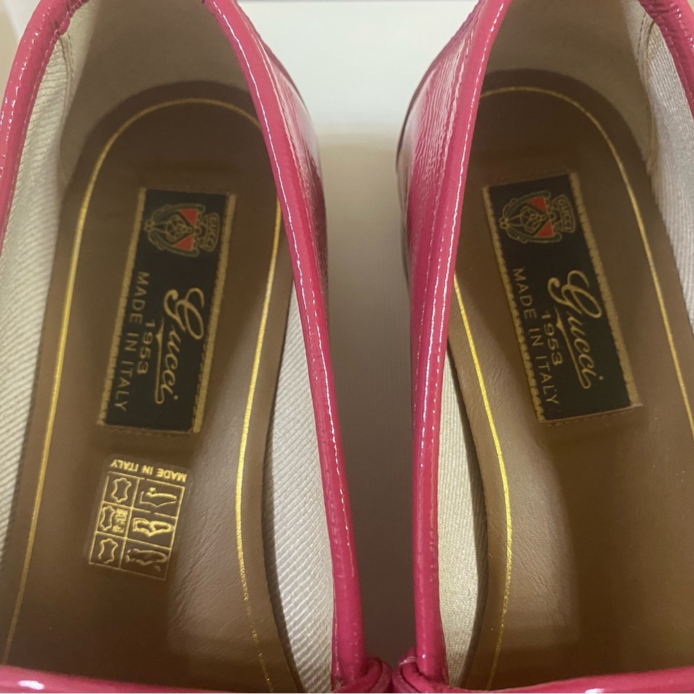 ❌Sold❌Gucci Horsebit Pink Patent Leather Loafers😍like new - Picture 10 of 11